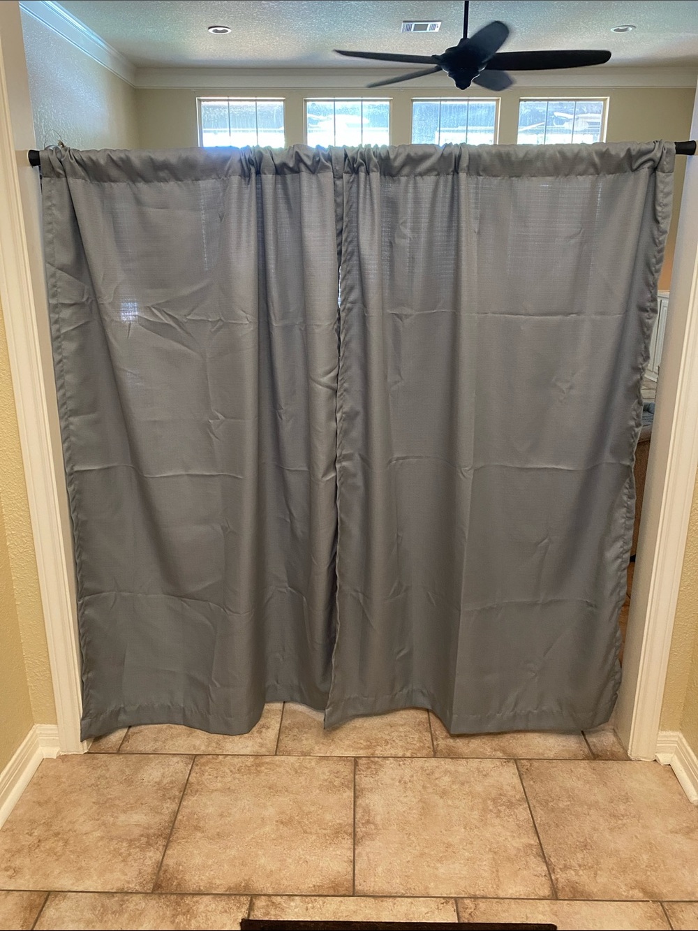 Room Essentials Light Gray Curtain Panel - Solid Neutral Drapery Set